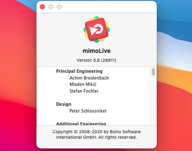 mimoLive 5.8 macOS