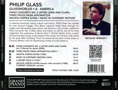 Nicolas Horvath - Philip Glass: Glassworlds (Complete Piano Music), Volume 1-6 (2015-2019) 6 CDs