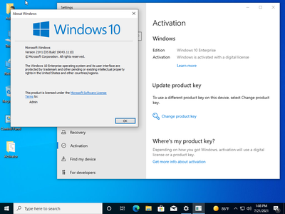 Windows 10 Enterprise 21H1 10.0.19043.1110 (x86/x64) With Office 2019 Pro Plus Preactivated Multilingual July 2021