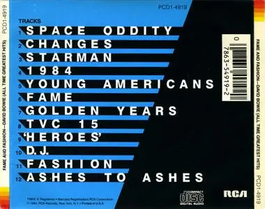 David Bowie - Fame And Fashion: David Bowie's All Time Greatest Hits (1984) {Japan for USA}