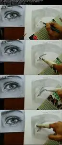 Draw Realistic Eye, Nose, Ear, Lip In Pencil Shading Medium