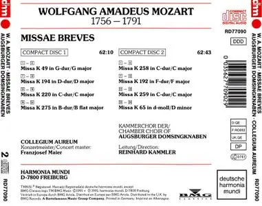 Reinhard Kammler, Collegium Aureum, Augsburger Domsingknaben - Mozart: Missae breves (2011)