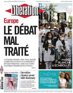 Libération du Mercredi 3 Octobre 2012
