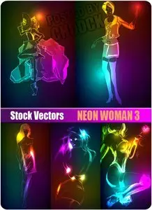 Neon woman 3 - Stock Vector