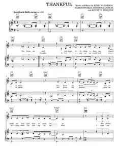 Thankful - Kelly Clarkson (Piano-Vocal-Guitar)
