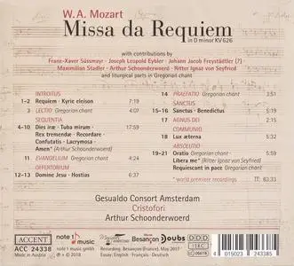 Arthur Schoonderwoerd, Cristofori, Gesualdo Consort Amsterdam - Wolfgang Amadeus Mozart: Missa da Requiem (2018)