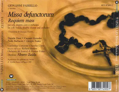 Giovanni Paisiello - Missa Defunctorum [Warner Fonit 8573 87490-2] {Italy 2001}