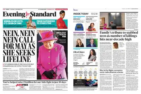 London Evening Standard – December 13, 2018