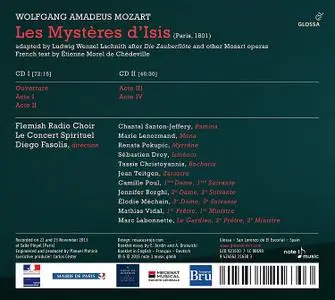 Diego Fasolis, Le Concert Spirituel, Flemish Radio Choir - Mozart: Les Mystères d’Isis (2015)