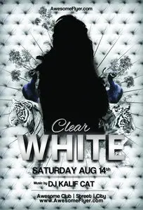 White Tiger Club Party Flyer Template