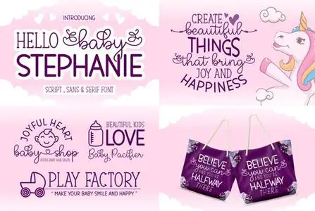 Hello Baby Stephanie - Lovely Trio Font