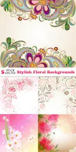 Vectors - Stylish Floral Backgrounds