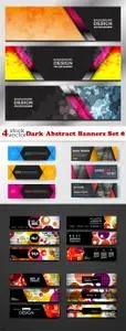 Vectors - Dark Abstract Banners Set 8