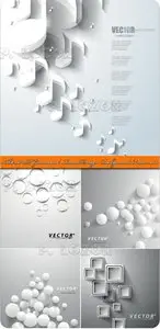 Abstract 3D Geometrical Round Design Backgrounds Vector set 2