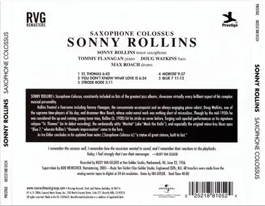 Sonny Rollins - Saxophone Colossus (1956) {2006 Prestige RVG Remasters Series}