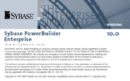 Sybase PowerBuilder v10.0 Enterprise