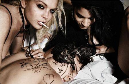 Lindsay Lohan, Sofia Boutella and Petey Wright by Yu Tsai for Muse Magazine