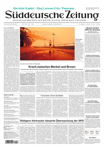 Sueddeutsche Zeitung vom 24.09.2009