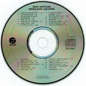 Dave Van Ronk - Inside Dave Van Ronk (1962) {Fantasy FCD-24710-2 rel 1989}