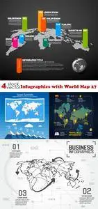 Vectors - Infographics with World Map 27