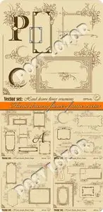 Hand drawn flower frame vector