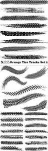 Vectors - Grunge Tire Tracks Set 2
