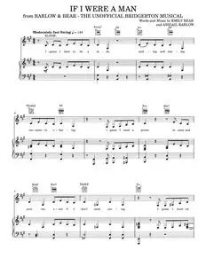 If I Were A Man (from The Unofficial Bridgerton Musical) - Barlow & Bear (Piano-Vocal-Guitar)
