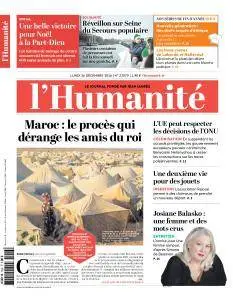 L'Humanité du Lundi 26 Décembre 2016