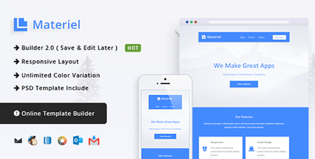 ThemeForest - Material v1.0 - Responsive Email Template + Online Builder - 14369672