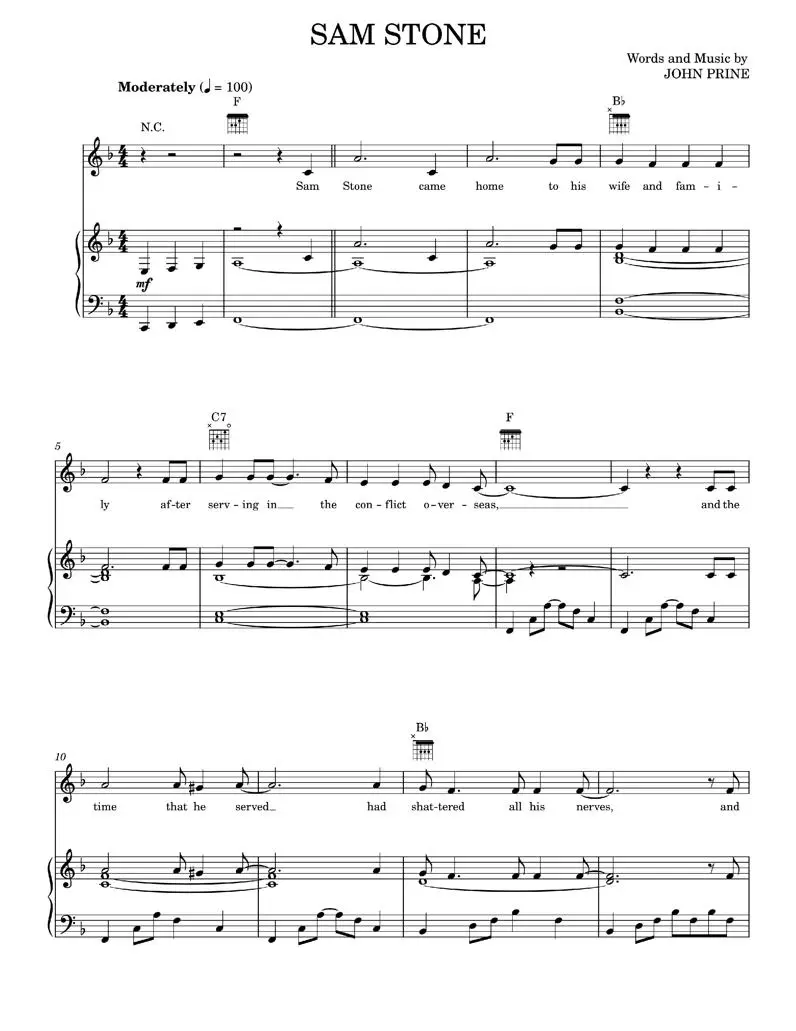 Sam stone - John Prine (Piano-Vocal-Guitar)