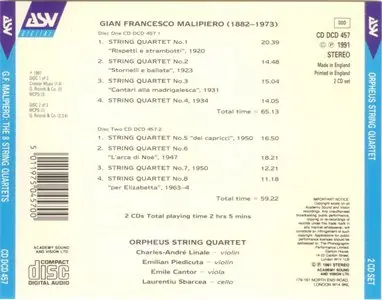Gian Francesco Malipiero - Orpheus String Quartet (1993)