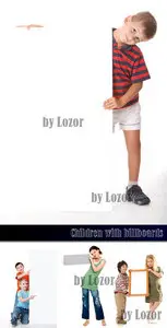 Children with billboards