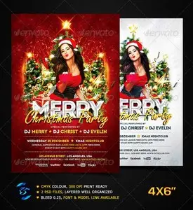 GraphicRiver Merry Christmas Party Flyer Template 6352792