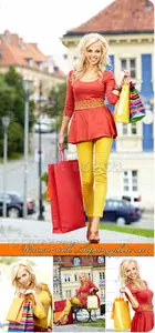 Woman with shopping photo set 4