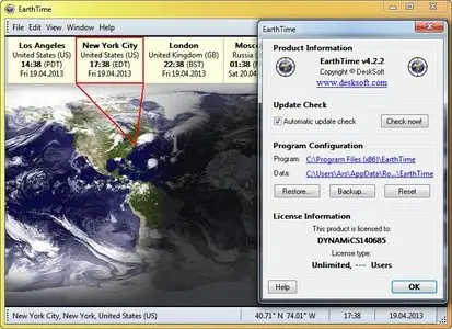 DeskSoft EarthTime 4.2.2