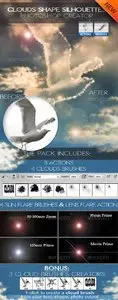 GraphicRiver Cloud Shapes and Brushes Photoshop Creator