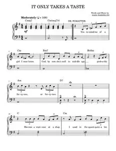 It Only Takes A Taste (from Waitress The Musical) - Sara Beth Bareilles (Easy Piano)