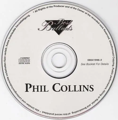 Фил коллинз альбомы. Phil Collins best Ballads 1996. Phil Collins best Ballads. Phil Collins best Ballads обложка. Phil Collins best Ballads обложка с диска.