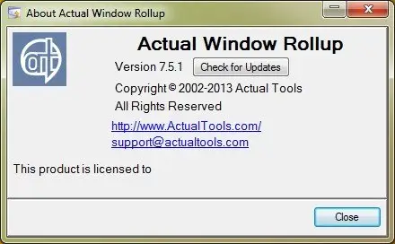 Actual Window Rollup 7.5.1
