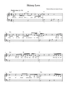 Skinny Love - Birdy, Bon Iver (Easy Piano)