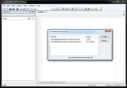 IAR Embedded Workbench for Microchip AVR version 7.20.1