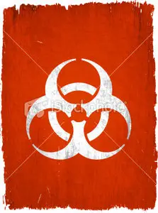 Vector bio hazard symbol on grunge background