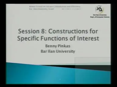 Winter School on Secure Computation and Efficiency