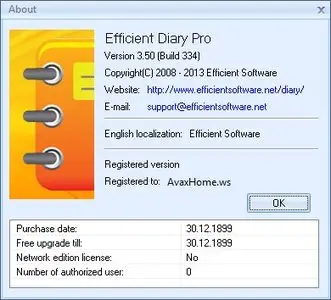 Efficient Diary Pro 3.50 Build 334 + Portable