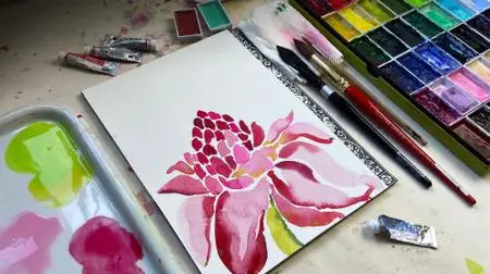 Principles of Watercolor: Learn to Paint a Torch-Ginger Flower