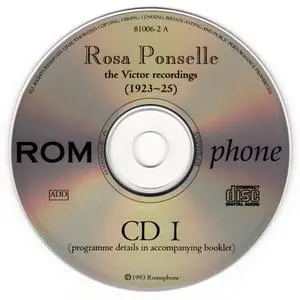 Rosa Ponselle - The Victor Recordings 1923-1925 (1994) {2CD Set Romophone 81006-2}