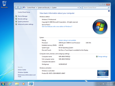 Windows 7 Professional SP1 Multilingual (x64) Preactivated July 2023