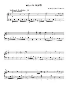 Voi, Che sapete - Wolfgang Amadeus Mozart (Easy Piano)
