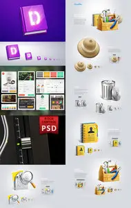 Icons and UI Kit PSD and Icns