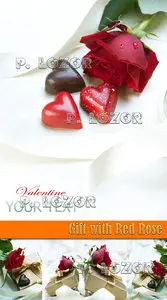 Gift with Red Rose